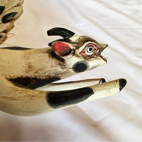 Balinese Carved Flying Cow Wood Spirit Guardian - Picture 8 of 16